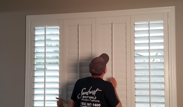 Installation of plantation shutters in Denver